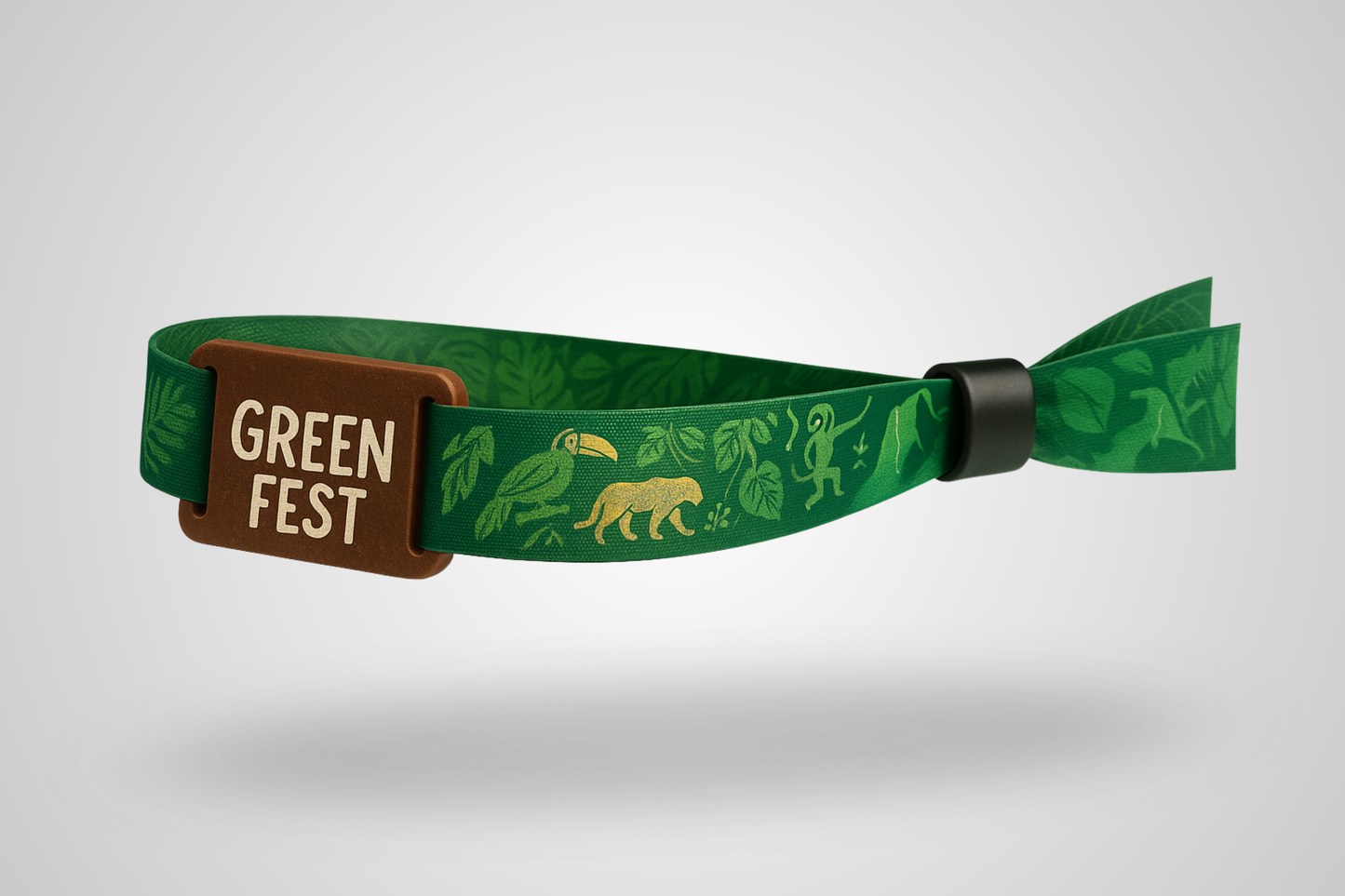 Fotografia látkového náramku s RFID jazdcom vyrobeným z kože