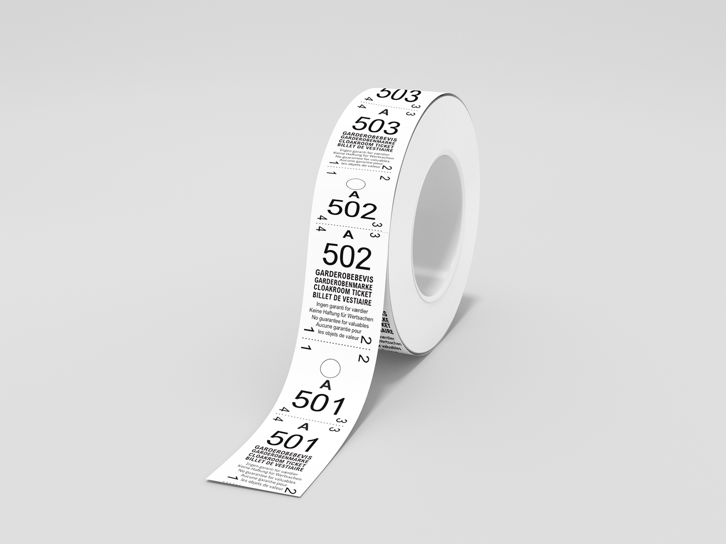 A photo of Cloakroom Tickets 2-Parts (500 pcs) from JM Band®. Purchase tickets in white here.
