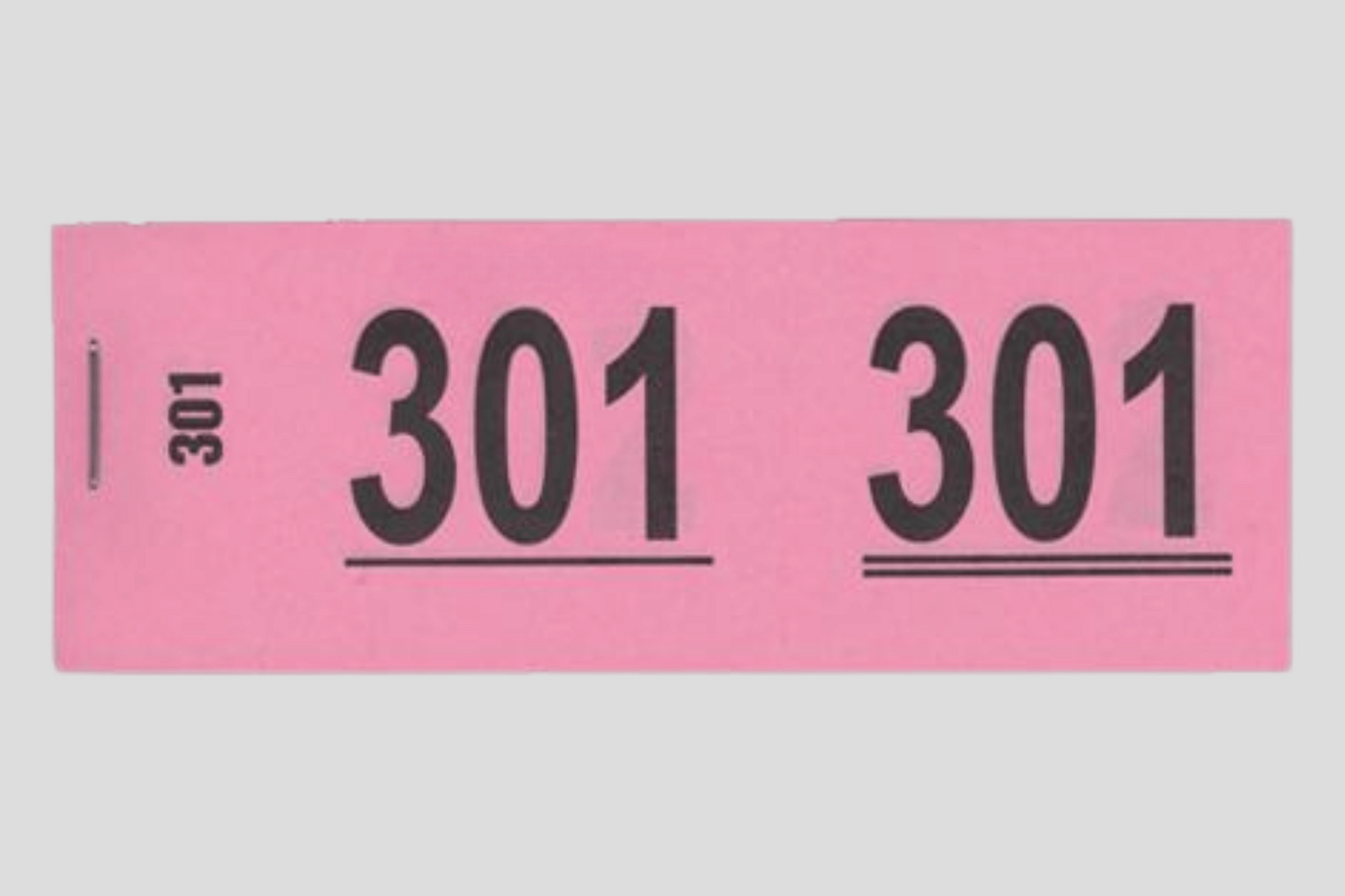 Cloakroom Ticket Booklets Tickets JM Band® 1 Pink