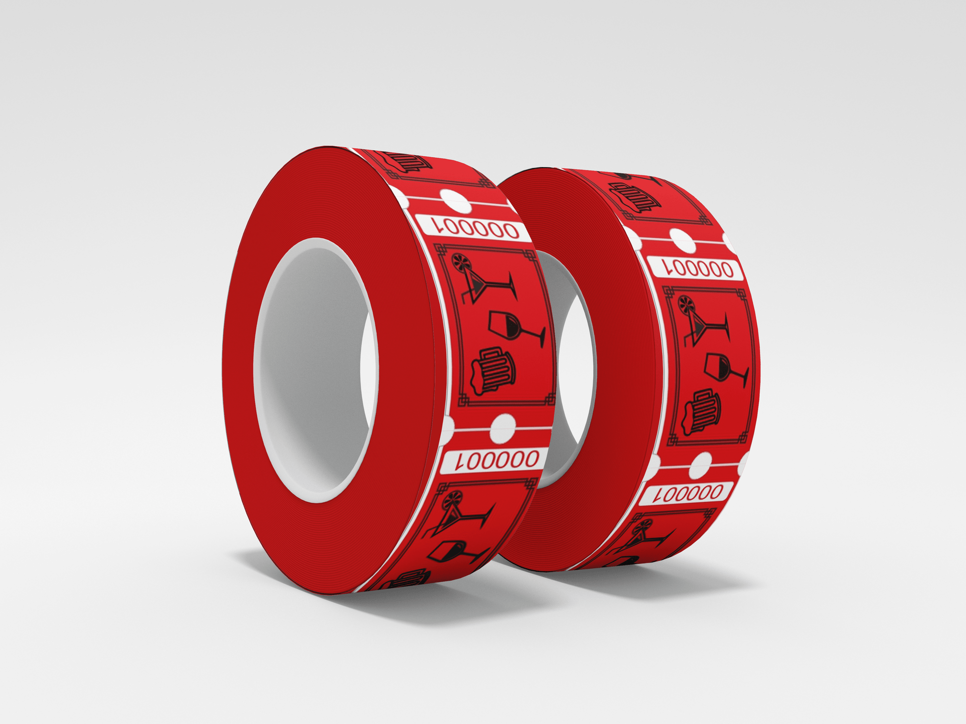 Drink Tickets Roll 1000 X 1 Tickets JM Band® 1 Drinks Roll - Red