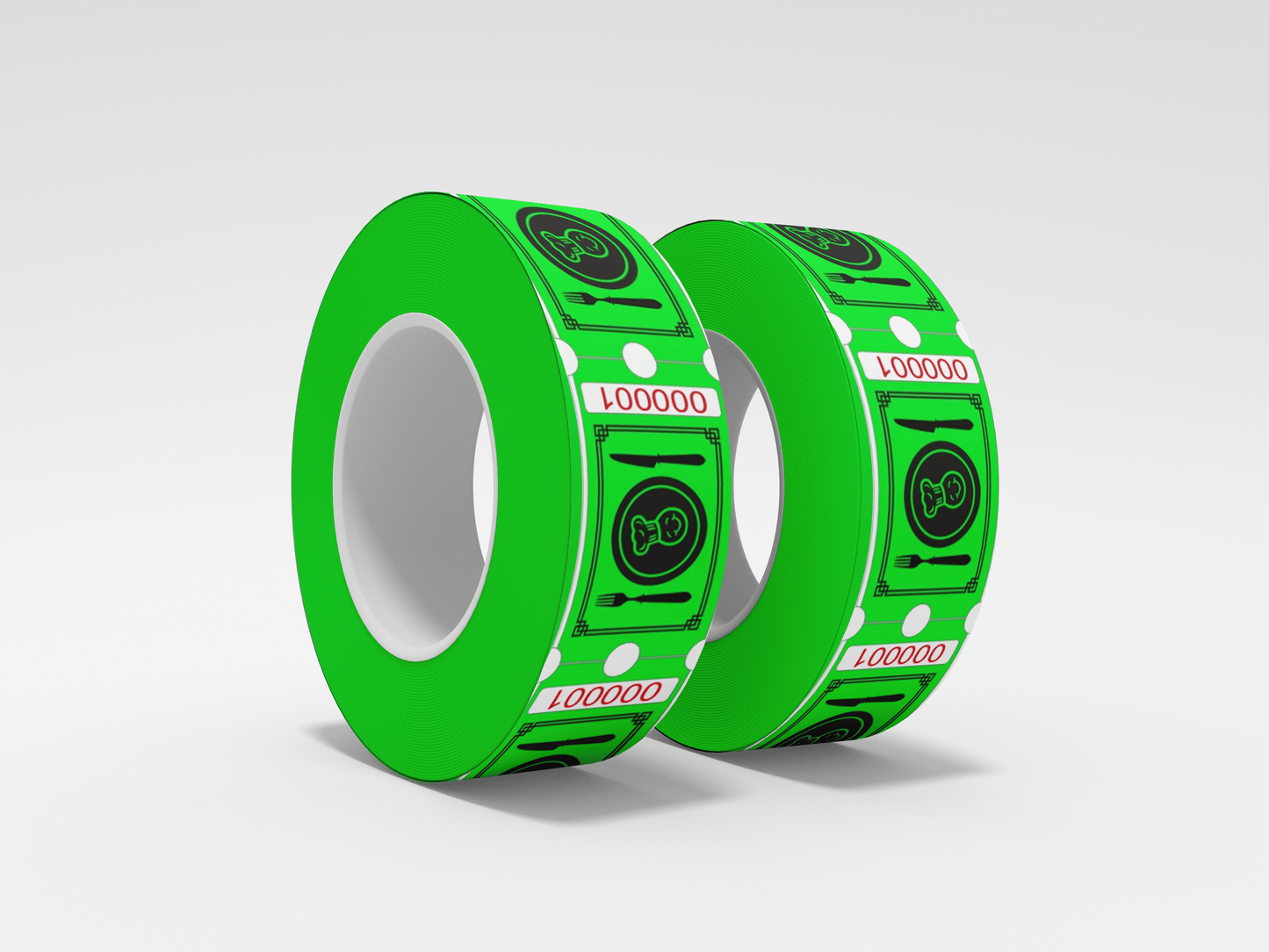Food Tickets Roll 1000 X 1 Tickets JM Band EU 1 Food Roll - Green