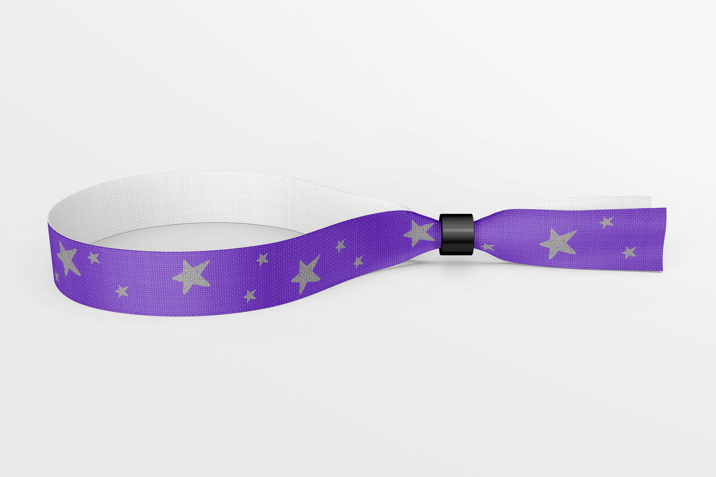 Textile Wristbands with Stars and Colours Fabric Wristbands JM Band® 50 Purple With Gray Stars
