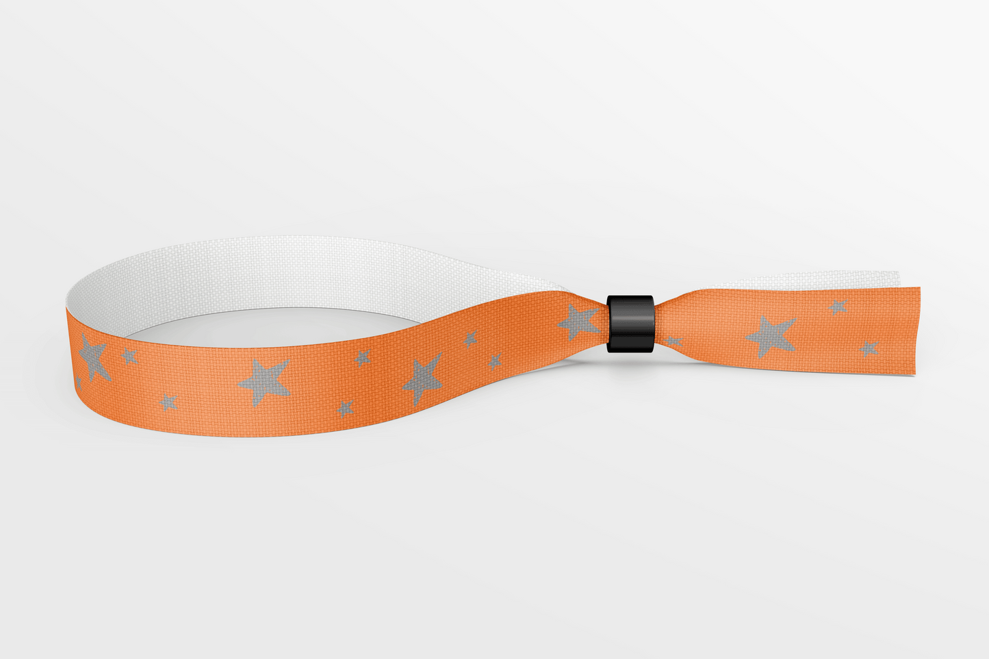 Textile Wristbands with Stars and Colours Fabric Wristbands JM Band® 50 Orange With Gray Stars