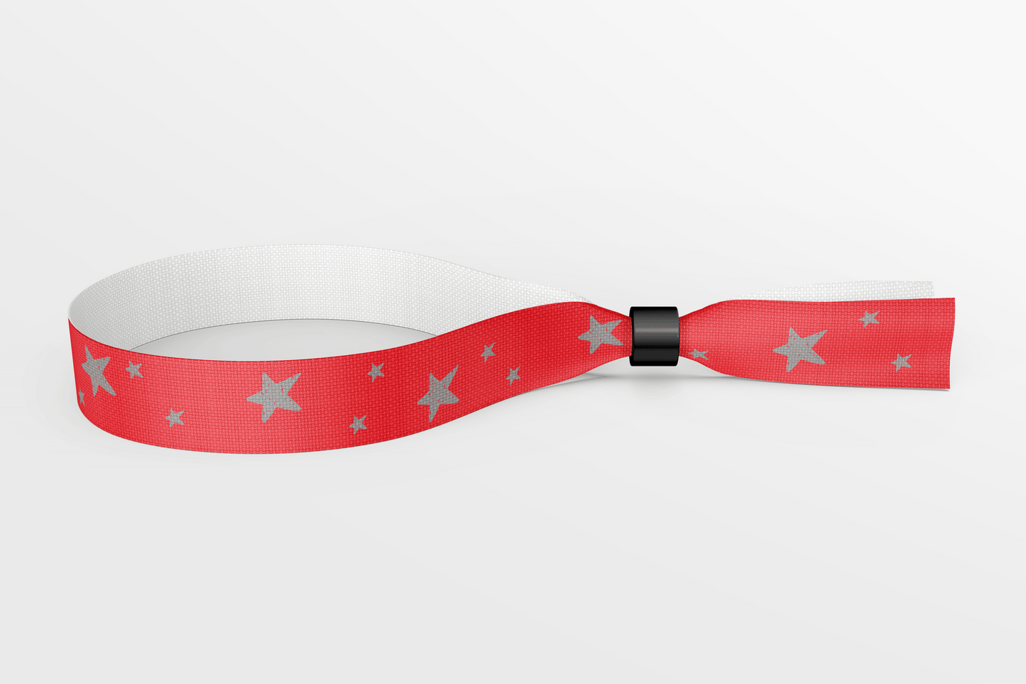Textile Wristbands with Stars and Colours Fabric Wristbands JM Band® 50 Red With Gray Stars