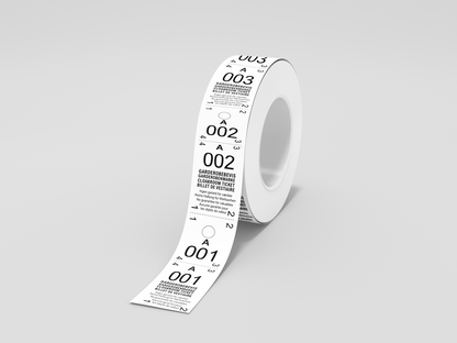 A photo of Cloakroom Tickets 2-Parts (500 pcs) from JM Band®. Purchase tickets in white here.