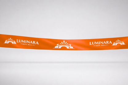 Oranžová ECO saténová inauguračná stuha s vlastnou potlačou od JM Band®.
