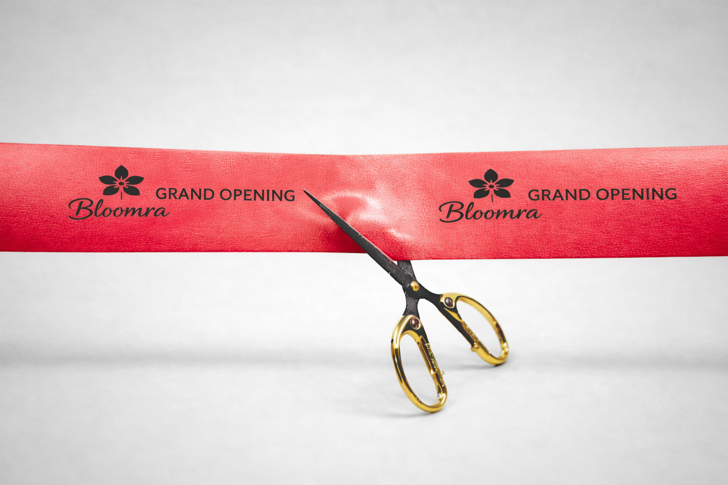 Červená inauguračná stuha s potlačou na mieru od JM Band®.