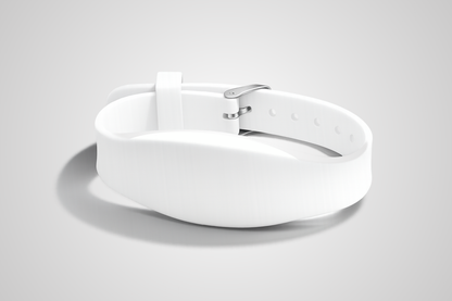 Silikónový náramok s bielym štítkom a NFC modelom JM11 od JM Band®.