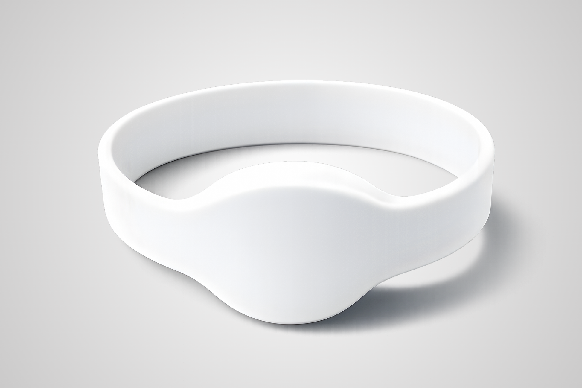 Silikónový náramok s bielym štítkom a NFC modelom JM01 od JM Band®.
