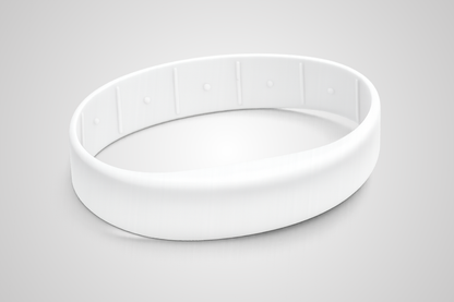 Biely silikónový náramok od JM Band® s potlačou a RFID