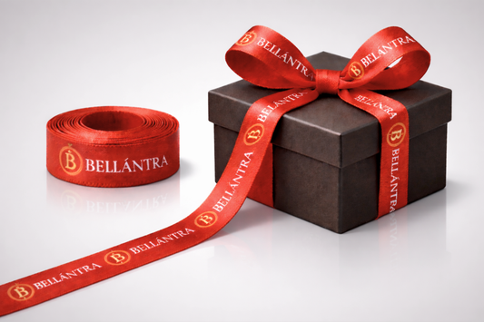 Darčeková stuha z látky Eco Pet s farebnou potlačou